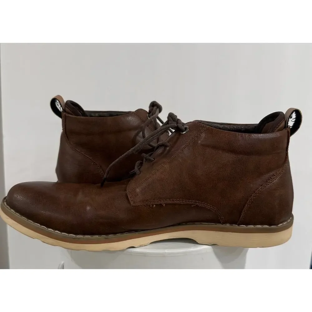 Steve Madden Leather Chukka Boots Men's US 9 Brown Lace Up Casual Ankle Shoes